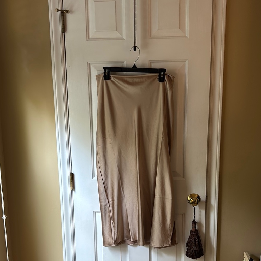 Old Navy Satin midi skirt with side slits